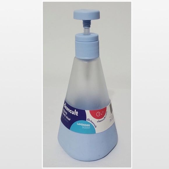 New Cleancult Soap Bottle 12oz Home Reusable Liquid Frosted Glass Blue Empty NWT - Picture 8 of 16